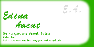 edina ament business card